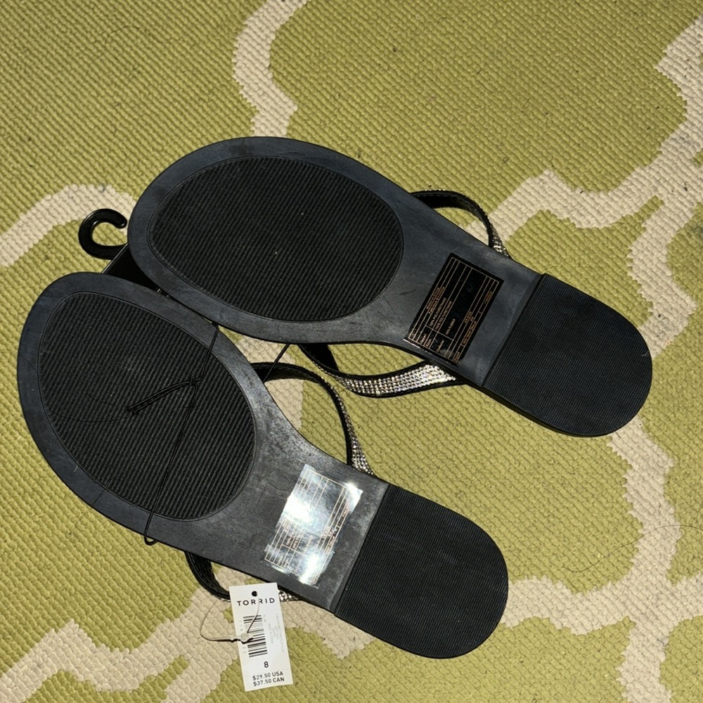 Black bling sandals. Never worn - Picture 6 of 7